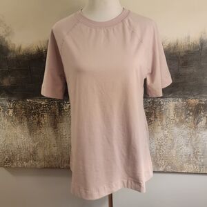 MIHOLL Classic Short Sleeve Crewneck Tee in Pale Pink